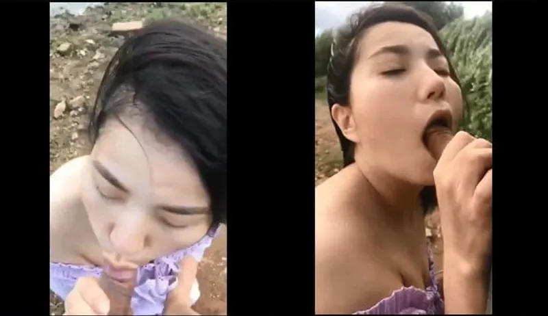 Cô bạn gái bj cho gấu bên bờ sông